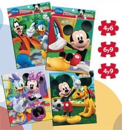 2 Puzzles 4y6 4y9 6y9 Mickey Club House Tapimovil 7636