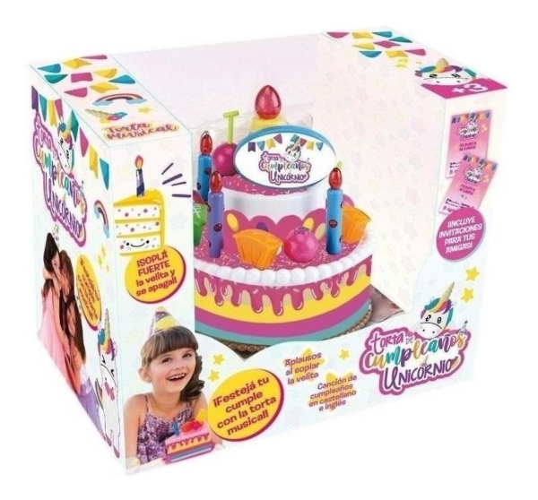 Torta De Cumpleaños Unicornios Chica  Uni J Y J I001