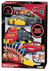 Color Race 16 Siluetas Y Marcadores Cars Disney Kreker 3521