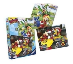 2 Puzzles 24 Y 36 Pz Mickey Roadster Racer Tapimovil 7671
