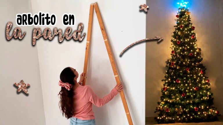 arbol de navidad de madera en pared