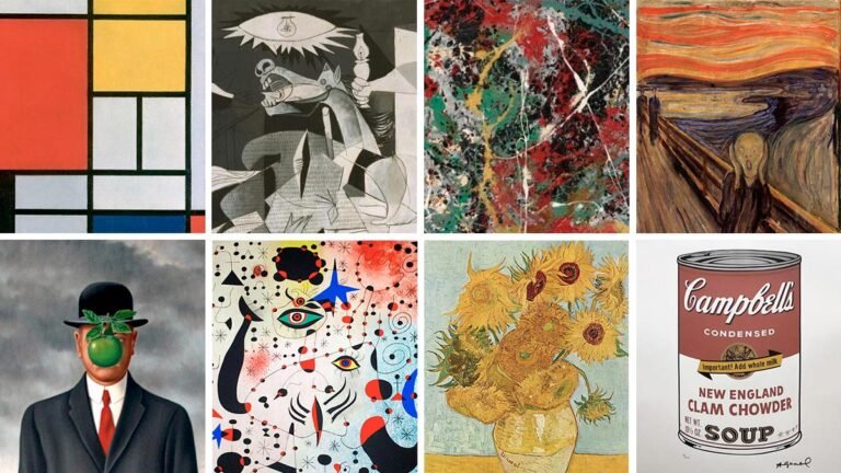 cuadros artisticos en diferentes estilos decorativos