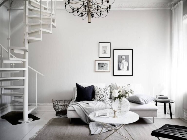 decoracion elegante en blanco y negro