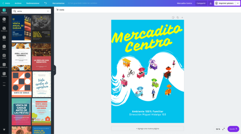 ejemplo de cartel creativo para negocios