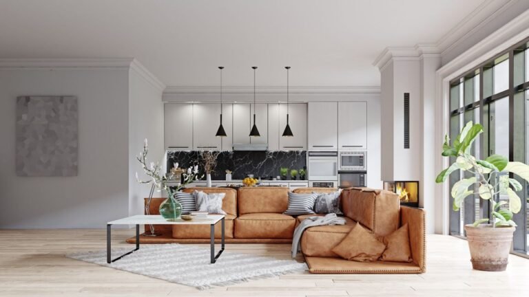 espacio interior nordico minimalista y acogedor