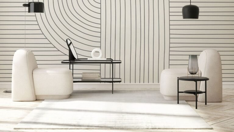 espacio moderno en blanco y negro elegante