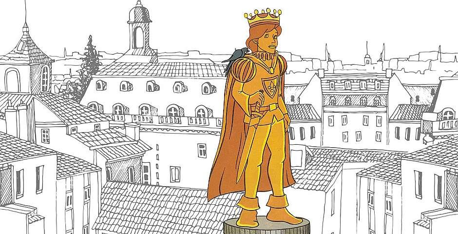 De qué trata "El príncipe feliz" de Oscar Wilde 1 estatua del principe feliz en la ciudad