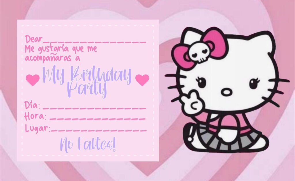 invitaciones de cumpleanos con hello kitty