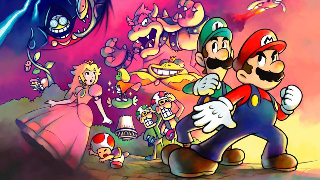 mario y luigi en un mundo de videojuegos