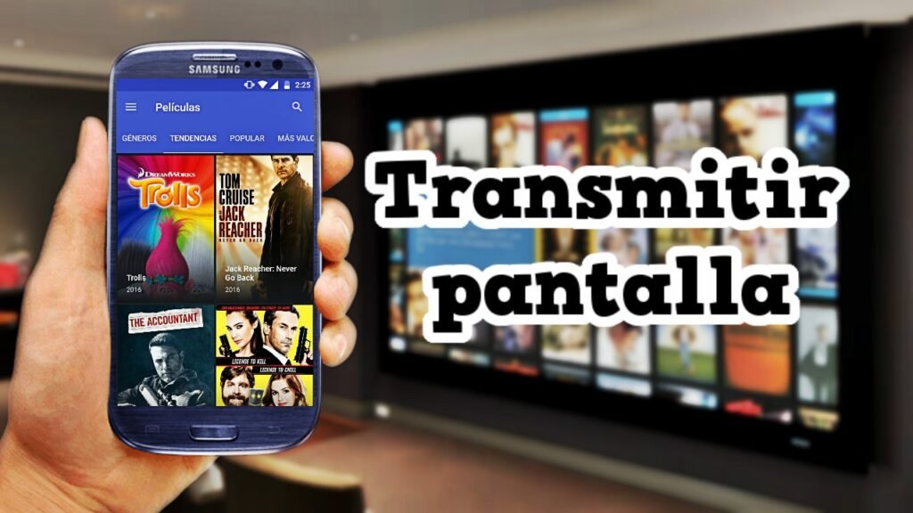 movil transmitiendo contenido a una television