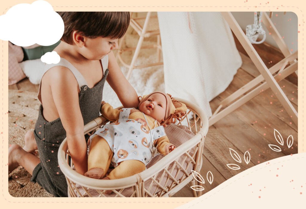 muneca interactiva jugando con un nino