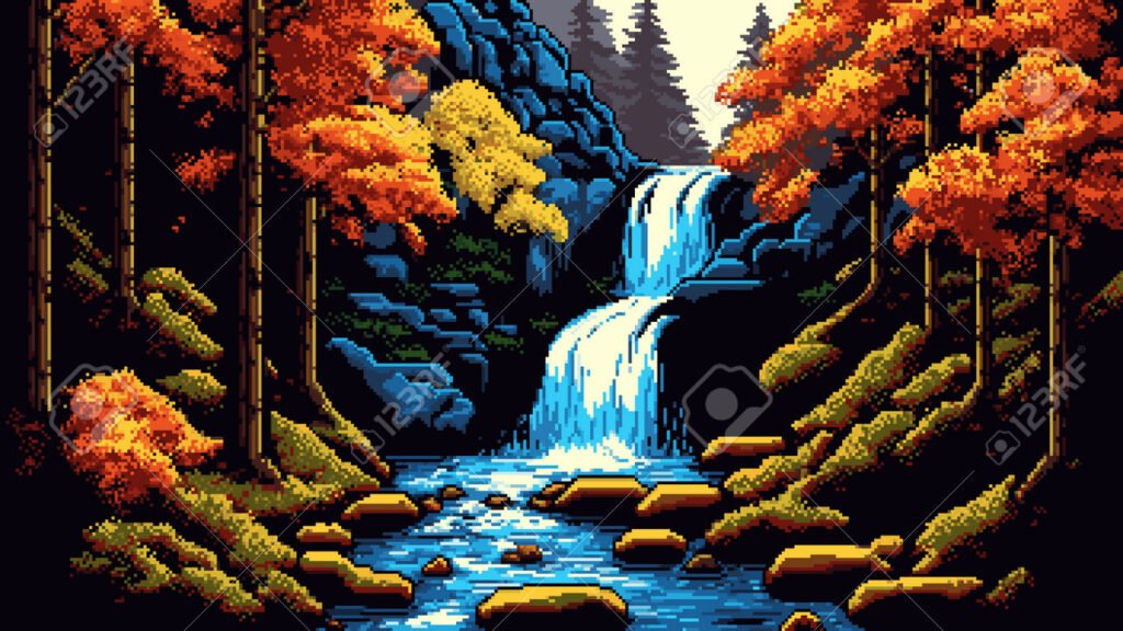 texturas vibrantes en paisaje de videojuego