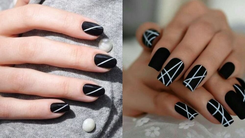 Cómo hacer diseños de uñas en blanco y negro fácilmente